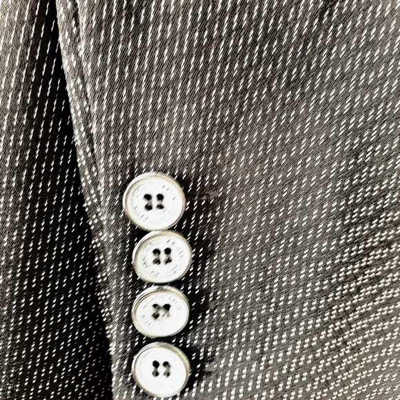 NWT Anne Klein Black Modern Fit Blazer w/ Gold Thread Accent - Picture 5 of 8